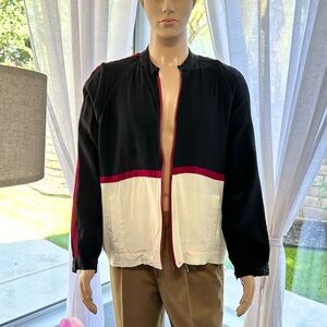 Carracci Vintage Pure Silk Full Zip Jacket Size XL